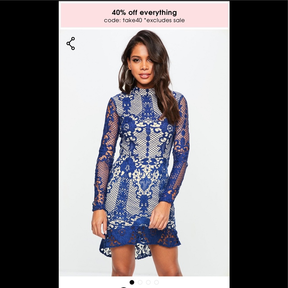 Nwt missguided bodycon dress with ruffle and lace